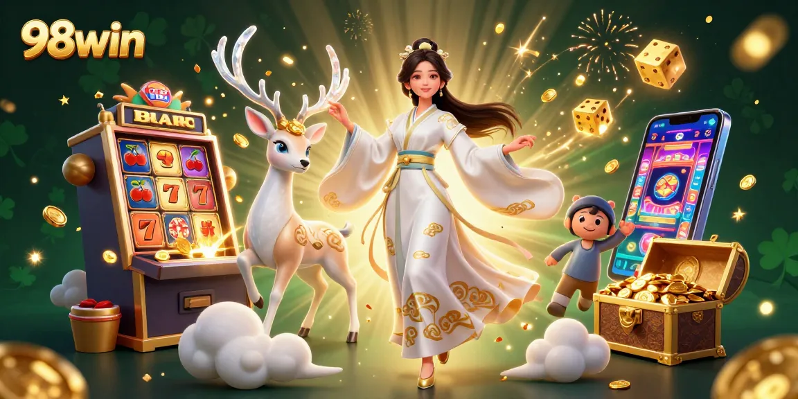 Experience thrilling jackpots at 98win with vibrant casino elements and classy visuals.