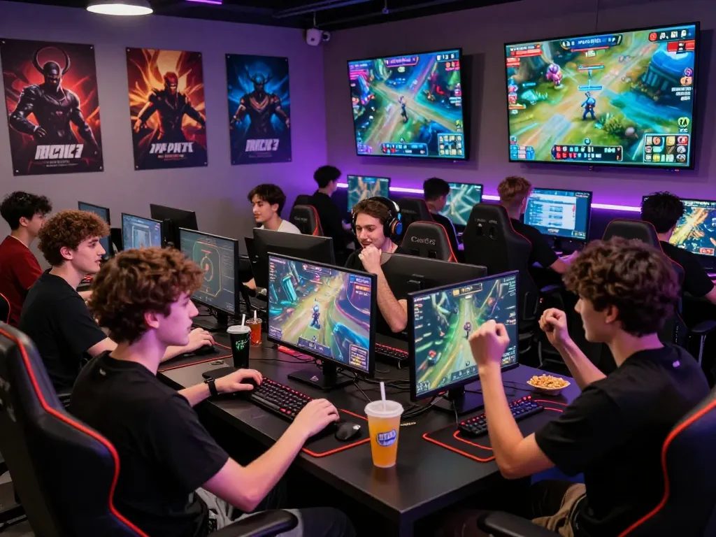 Exciting esports betting scene in Singapore with gamers cheering for live matches.