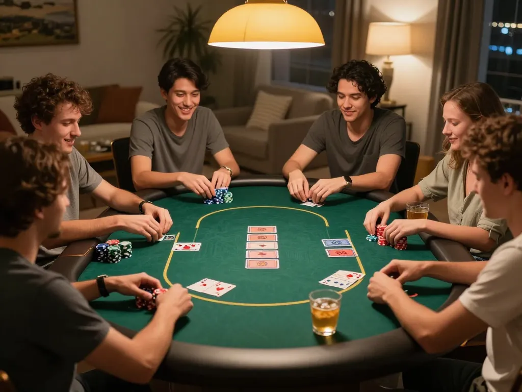 Players enjoying a spirited poker game night featuring 188 V strategy and excitement.