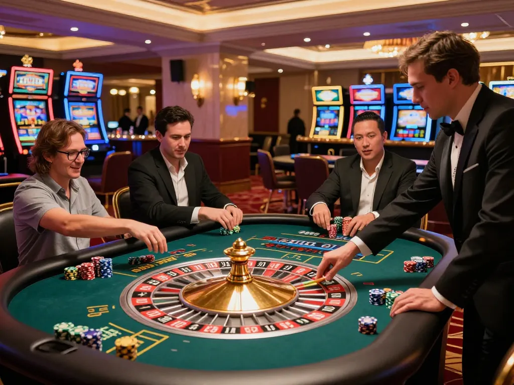 Players engaging in dynamic roulette gameplay at TR88's vibrant casino.