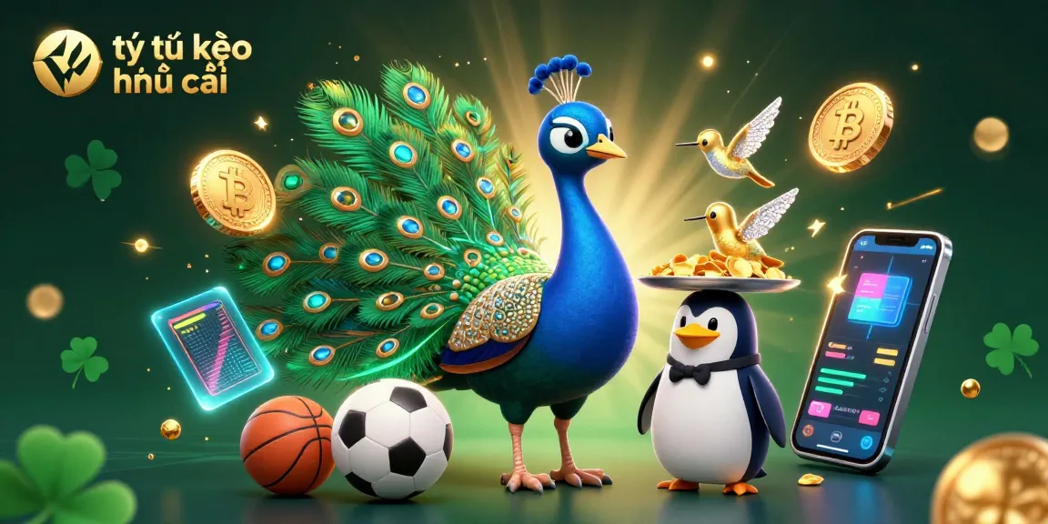 Engage in sports betting strategies with tỷ lệ kèo nhà cái showcased in a vibrant 3D casino scene.