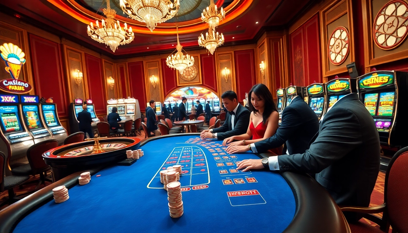 Exciting gameplay at XX88 Casino featuring vibrant roulette and poker tables.