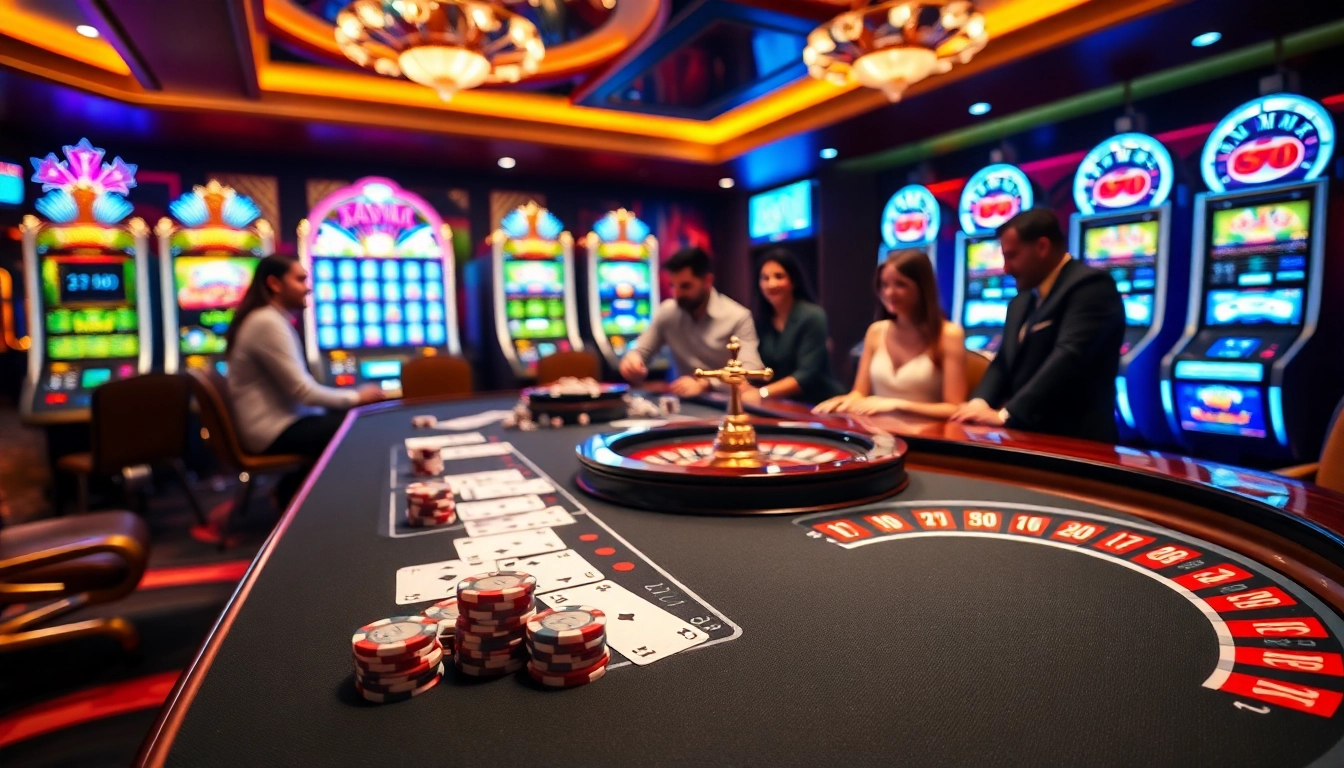Experience thrilling gambling action at pg88 with vibrant casino tables and excited players.