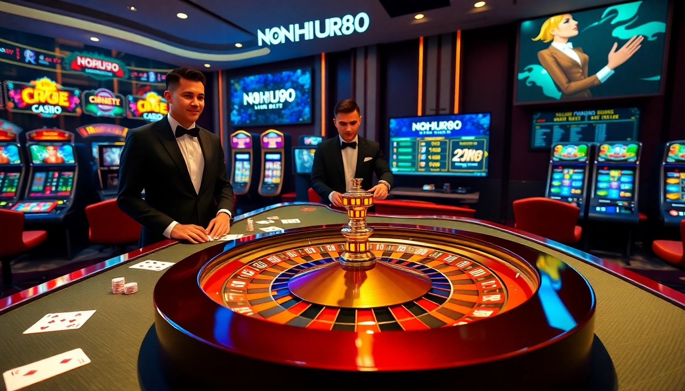 Experience the excitement of NOHU90 with engaging dealers and colorful casino games.
