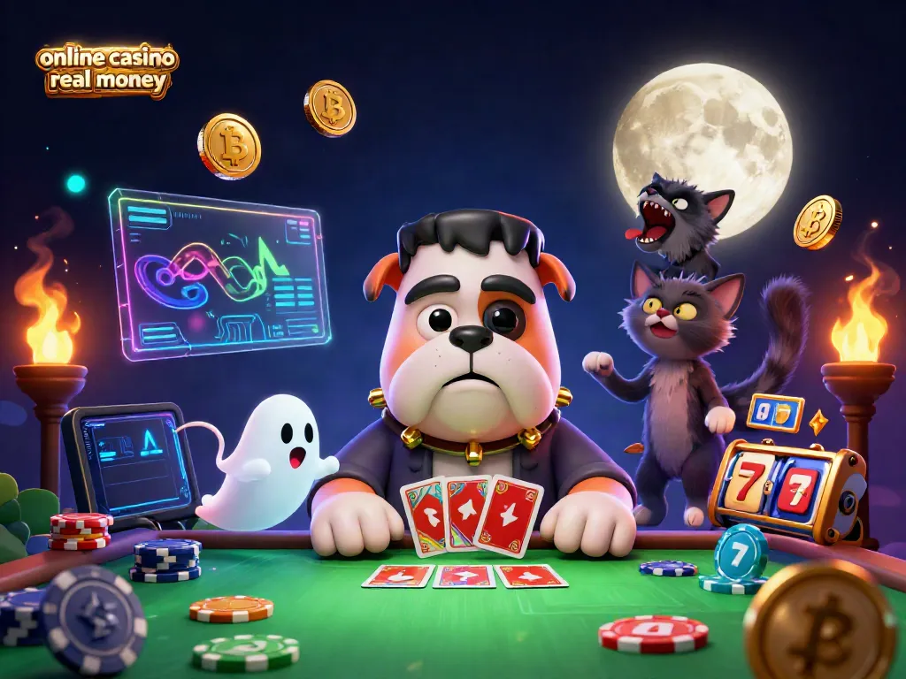Engage with online casino real money action featuring whimsical characters and vibrant gaming elements.