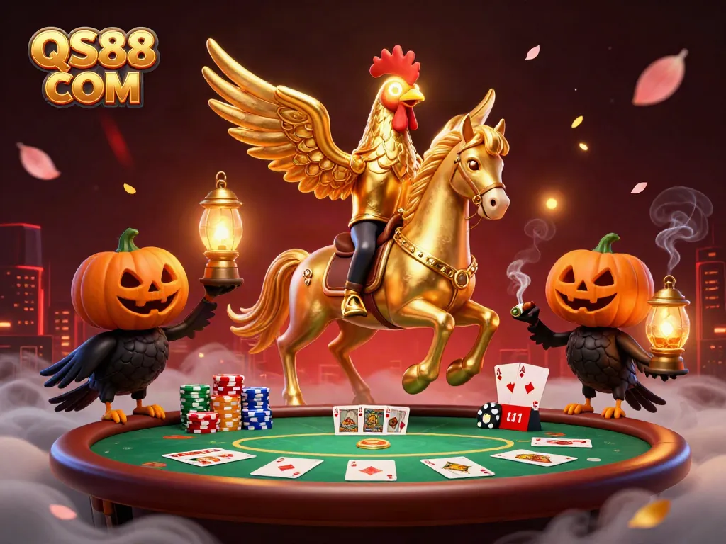 Experience thrilling gameplay at QS88 COM with golden rooster and its echoing casino adventure.