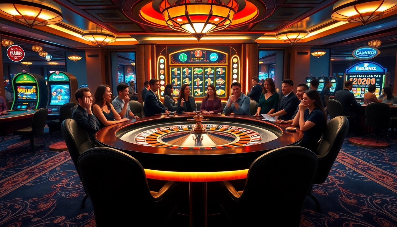 Players enjoying high-stakes gambling at https://bem88.com with a luxurious casino table setting.