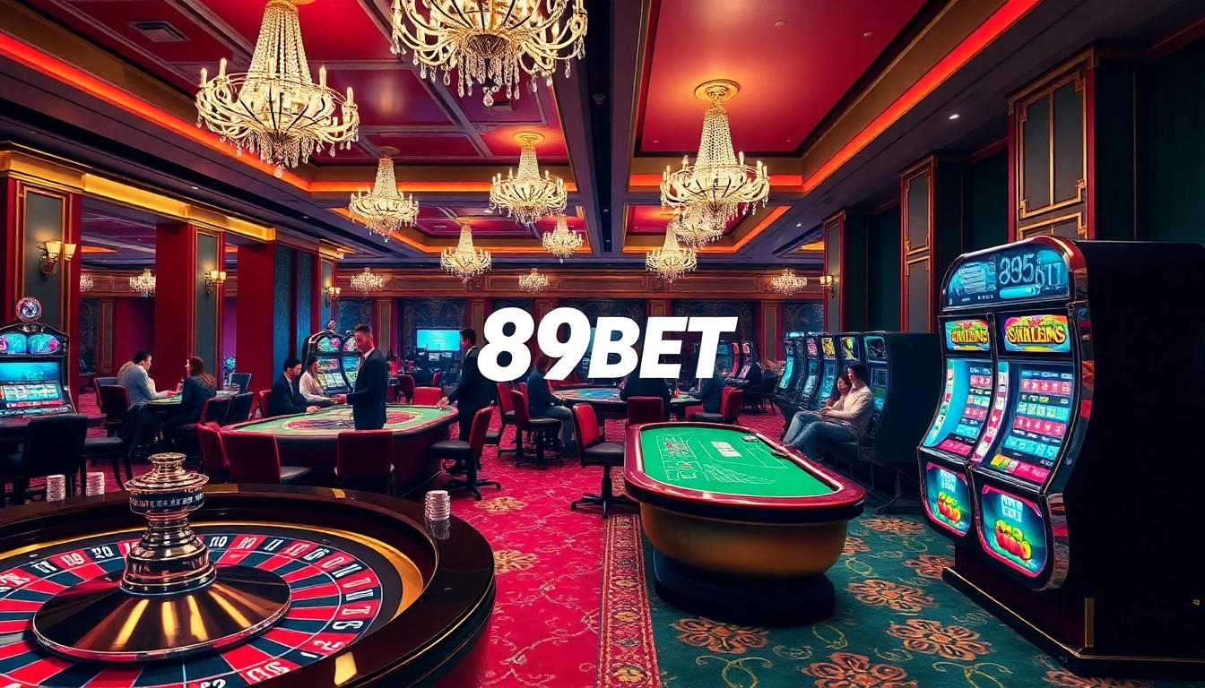Experience the excitement of gambling at 89BET with vibrant casino games and a luxurious atmosphere.