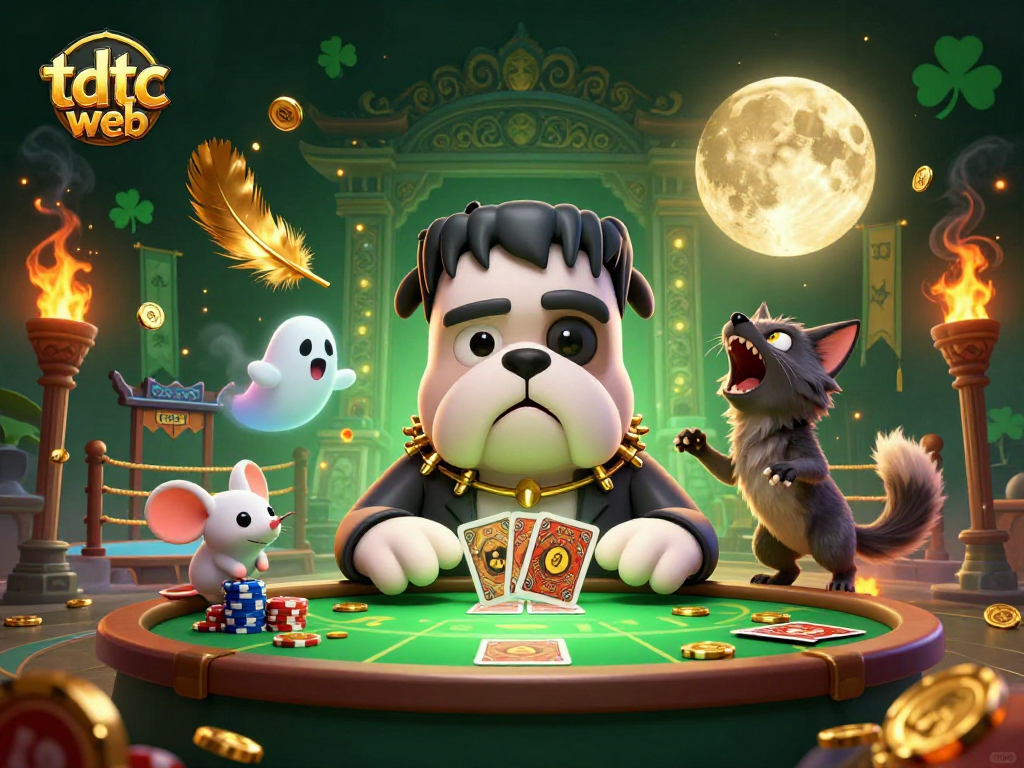 Engage with the thrilling action of tdtc web featuring a monster dealer at a vibrant casino scene.
