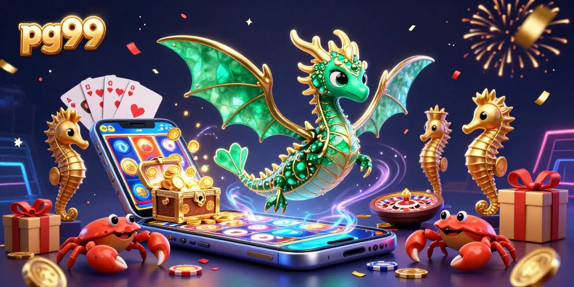 Win big at pg99 with vibrant 3D casino games featuring slots, cards, and treasure!