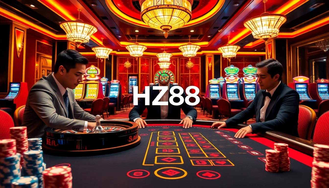 Experience the luxury of HZ88 with professional baccarat gameplay and vibrant casino elements.