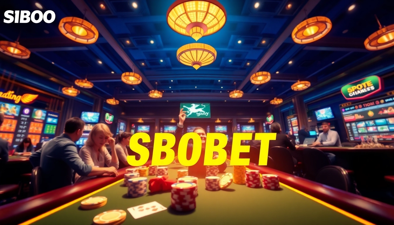 Exciting online gambling scene at sbobet.dance, featuring poker and sports betting.