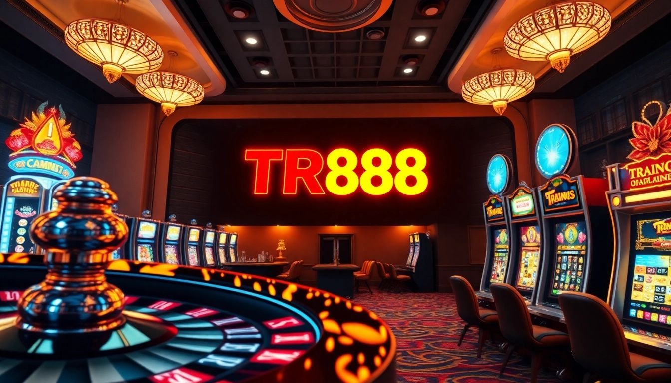 Engage with the thrilling homepage of TR88, featuring vibrant casino games and enticing betting options.