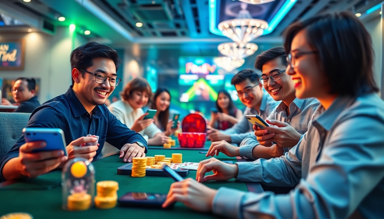 Players enjoying online card games at topgamebaidoithuong.mx, highlighting excitement and rewards.