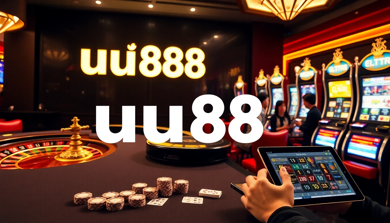 Engage in thrilling games at uu88's vibrant casino scene with poker and slots.